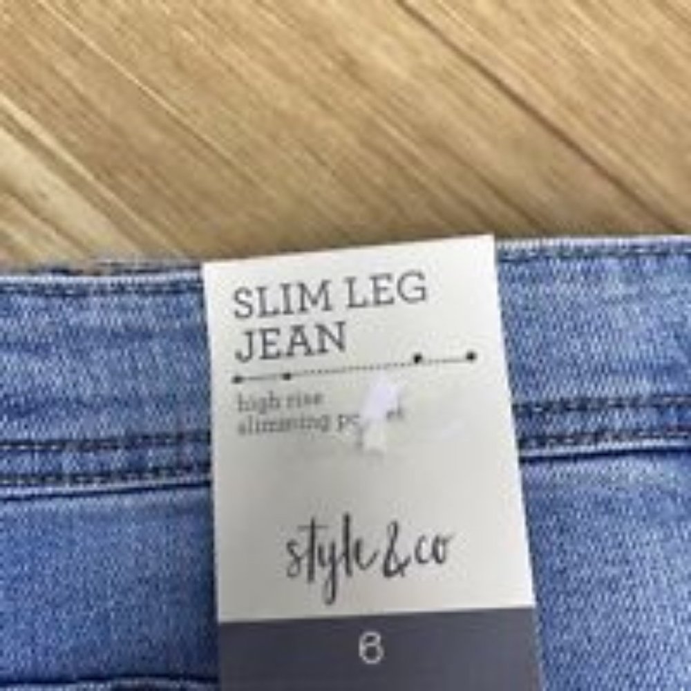 Style & Co Womens High Rise Jeans Slim Leg Distressed Denim Ankle Pants Size 6 - Picture 7 of 16